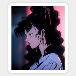 Anime Girl - Fem - 90s Cartoon Style - AI Sticker